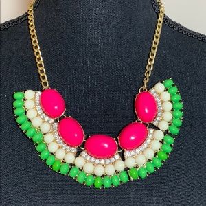 Pink, Green and Cream Pendant Necklace